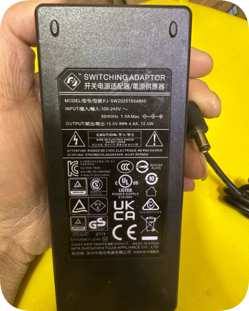 *Brand NEW*Genuine FJ-SW20251504800 15V4.8A 72W Switching Power Supply Adapter